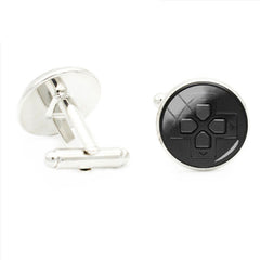 Video Game Glass Time Gem Cufflinks Men's Cuff Link Metal Base Jewelry
