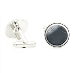 Video Game Glass Time Gem Cufflinks Men's Cuff Link Metal Base Jewelry