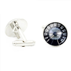 Car Speed Mileage Dashboard Cufflinks Glass Gem Retro Cuff Link Jewelry