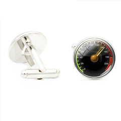 Car Speed Mileage Dashboard Cufflinks Glass Gem Retro Cuff Link Jewelry