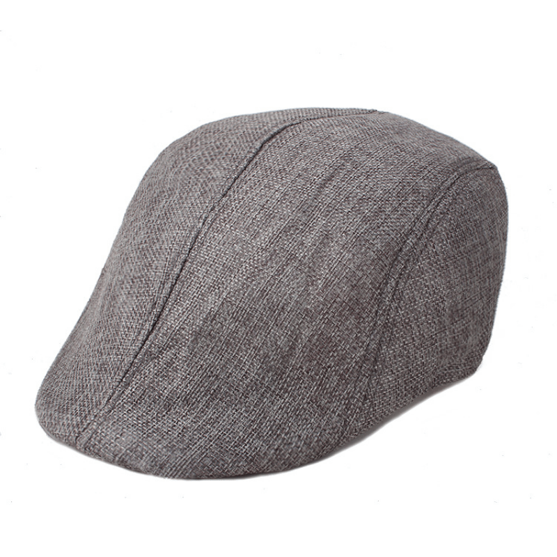 Linen Peaked Cap Solid Breathable Sunshade Beret Hat