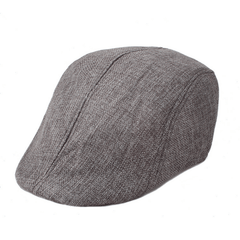 Linen Peaked Cap Solid Breathable Sunshade Beret Hat