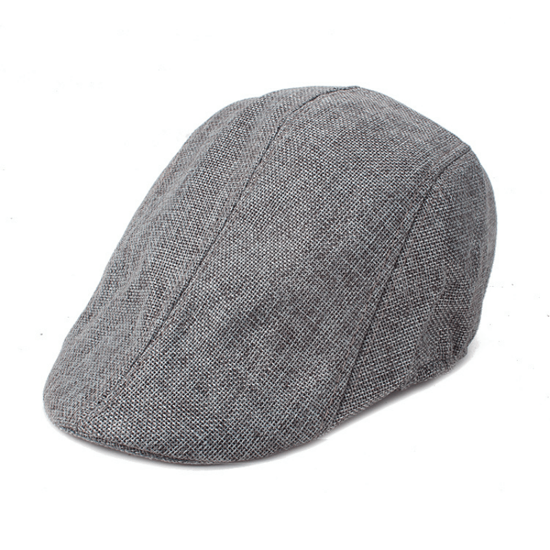 Linen Peaked Cap Solid Breathable Sunshade Beret Hat