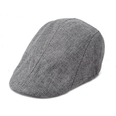 Linen Peaked Cap Solid Breathable Sunshade Beret Hat