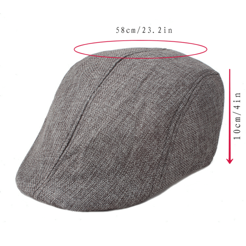 Linen Peaked Cap Solid Breathable Sunshade Beret Hat