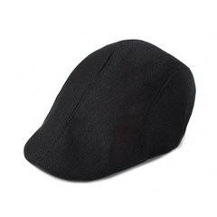 Linen Peaked Cap Solid Breathable Sunshade Beret Hat