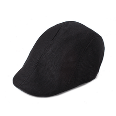Linen Peaked Cap Solid Breathable Sunshade Beret Hat