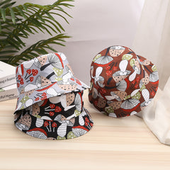 Cartoon Mushroom Bucket Hat Sunscreen Casual Sun Hat Printed Fisherman Cap