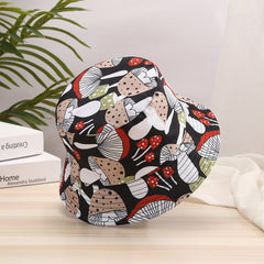Cartoon Mushroom Bucket Hat Sunscreen Casual Sun Hat Printed Fisherman Cap