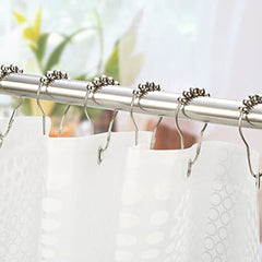 12pcs Stainless Steel Shower Curtain Hooks - Rust Proof and Easy to Install