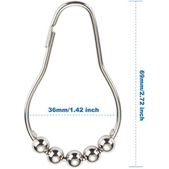 12pcs Stainless Steel Shower Curtain Hooks - Rust Proof and Easy to Install