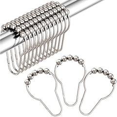 12pcs Stainless Steel Shower Curtain Hooks - Rust Proof and Easy to Install