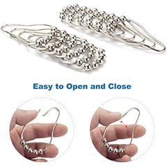 12pcs Stainless Steel Shower Curtain Hooks - Rust Proof and Easy to Install