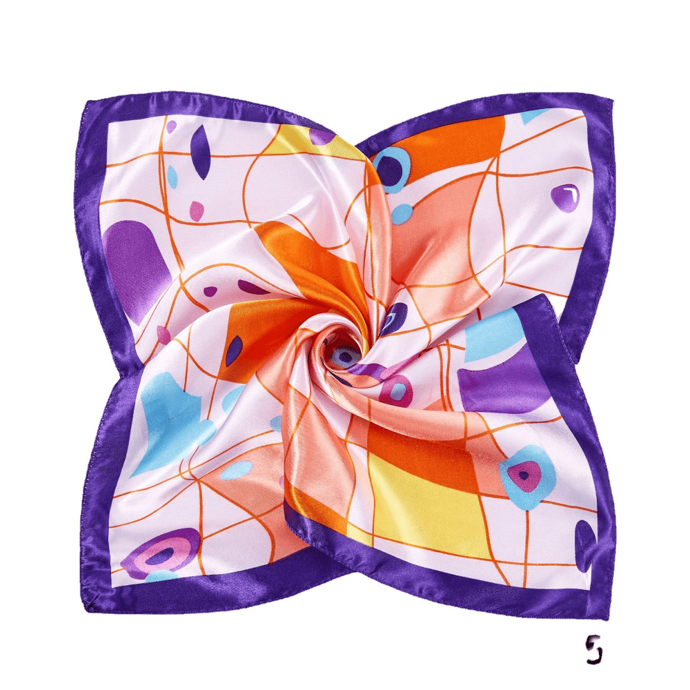Graphic Bandana Silk Neckerchief Head Wrap Bag Handle Charm