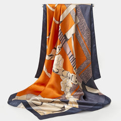 Graphic Bandana Silk Scarf Casual Shawl Scarf Wrap