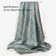 Graphic Bandana Silk Scarf Casual Shawl Scarf Wrap