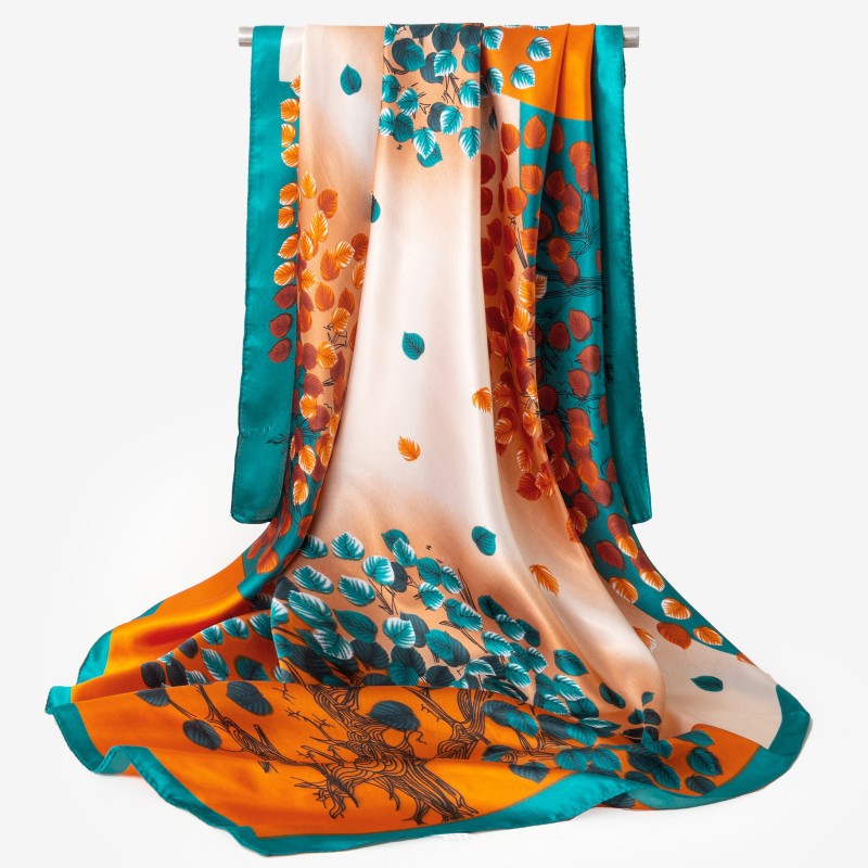 Graphic Bandana Silk Scarf Casual Shawl Scarf Wrap