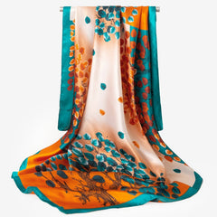 Graphic Bandana Silk Scarf Casual Shawl Scarf Wrap