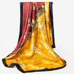 Graphic Bandana Silk Scarf Casual Shawl Scarf Wrap
