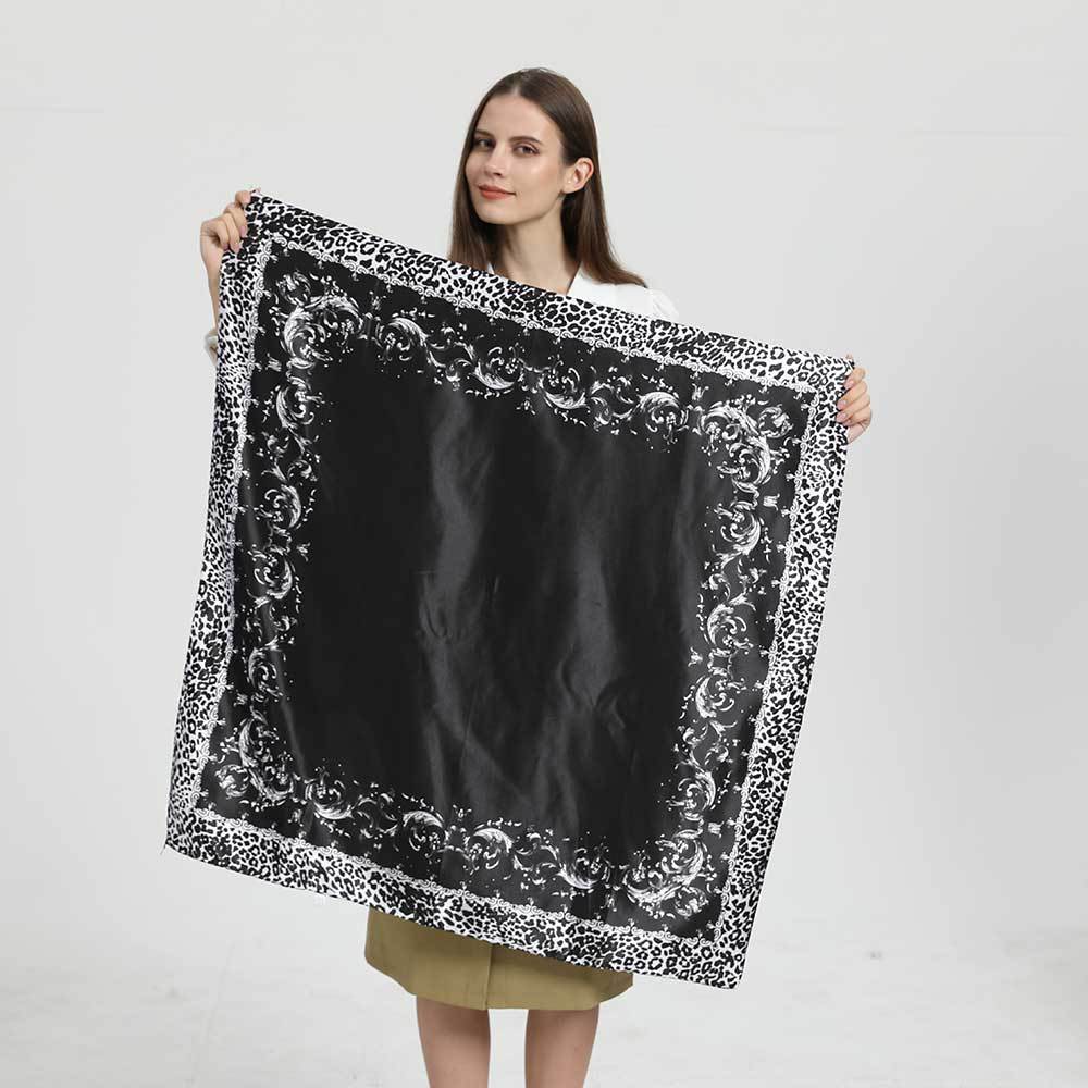 Paisley Geometric Bandana Satin Square Scarf Neckerchief Shawl For Women