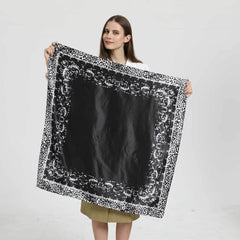 Paisley Geometric Bandana Satin Square Scarf Neckerchief Shawl For Women