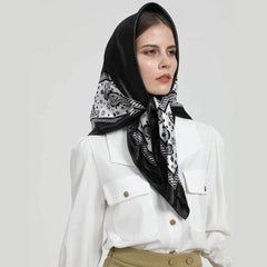 Paisley Geometric Bandana Satin Square Scarf Neckerchief Shawl For Women