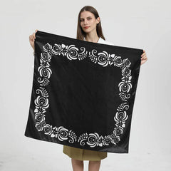 Paisley Geometric Bandana Satin Square Scarf Neckerchief Shawl For Women