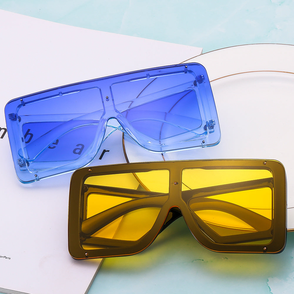 Oversized Gradient Lens Sunglasses Polarized UV400 Shield Glasses