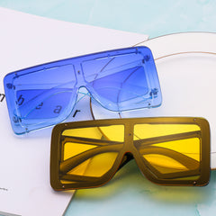 Oversized Gradient Lens Sunglasses Polarized UV400 Shield Glasses
