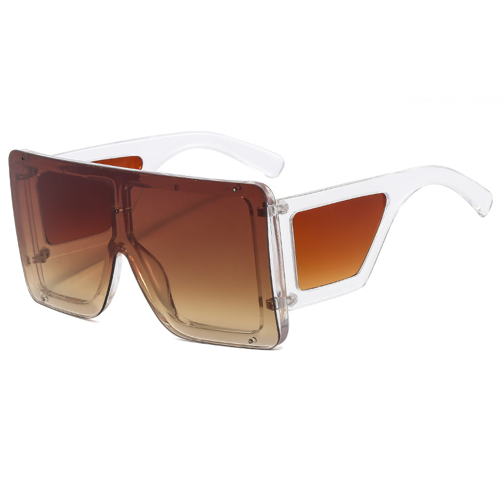 Oversized Gradient Lens Sunglasses Polarized UV400 Shield Glasses