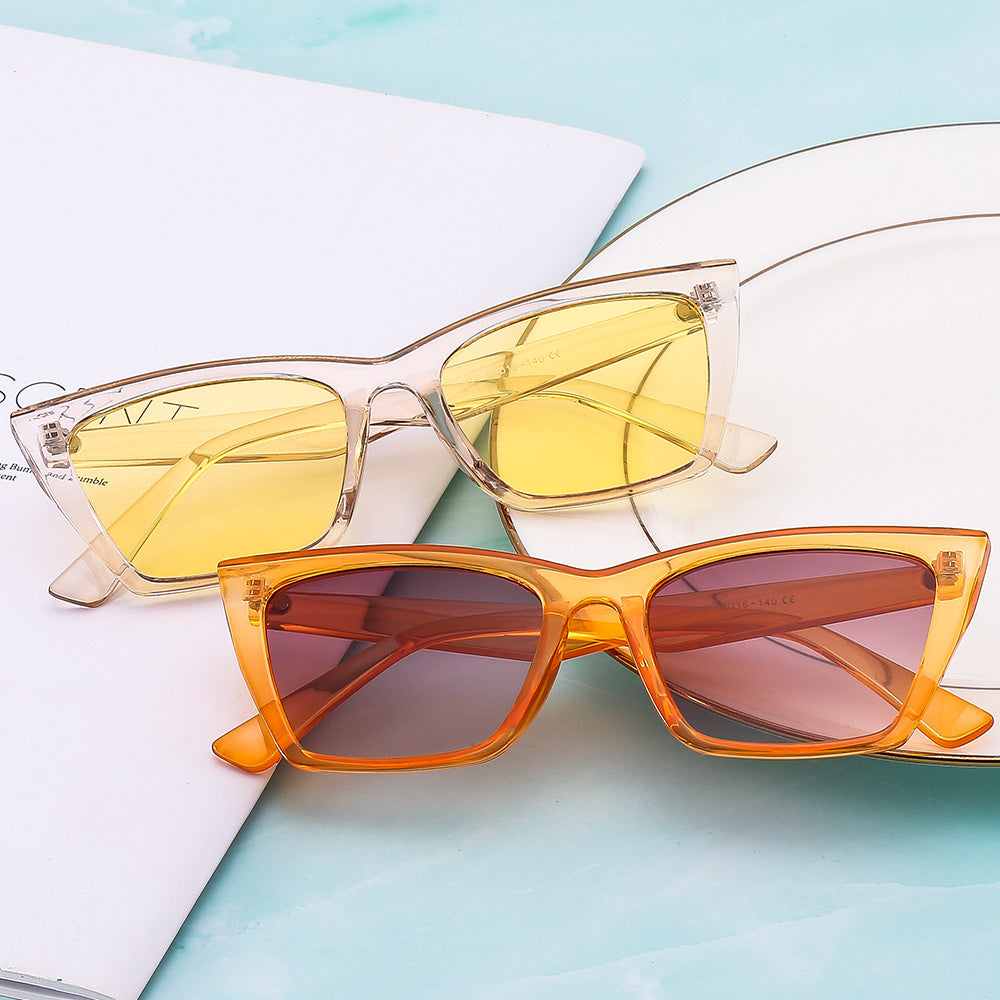 Polarized Cat Eye Sunglasses, Jelly Frame, UV400