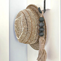 Garden Style Wood Bead Tassel Door Handle Decorative Pendant