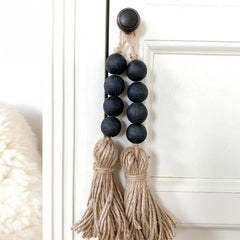 Garden Style Wood Bead Tassel Door Handle Decorative Pendant