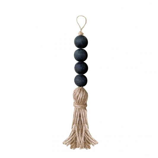 Garden Style Wood Bead Tassel Door Handle Decorative Pendant