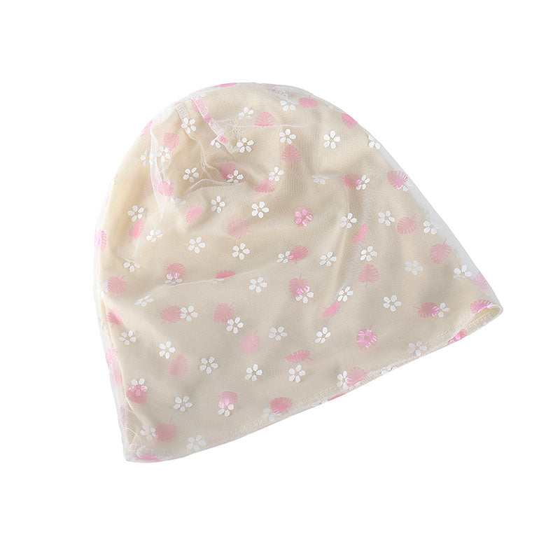 Pink Leaf Lace Soft Baggy Slouchy Beanie Hat Chemo Cap