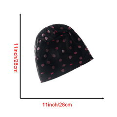 Pink Leaf Lace Soft Baggy Slouchy Beanie Hat Chemo Cap