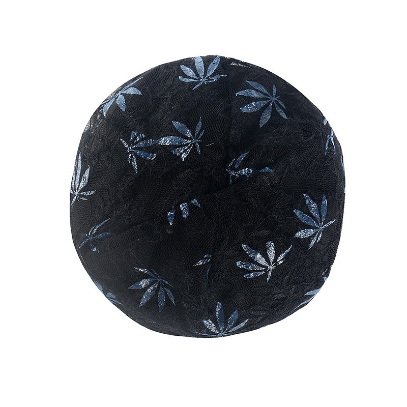 Leaf Lace Beanies Soft Baggy Slouchy Beanie Hat Solid Chemo Cap