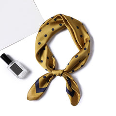 Dotted Square Scarf Satin Bandana Neckerchief Women Silk Head Wrap