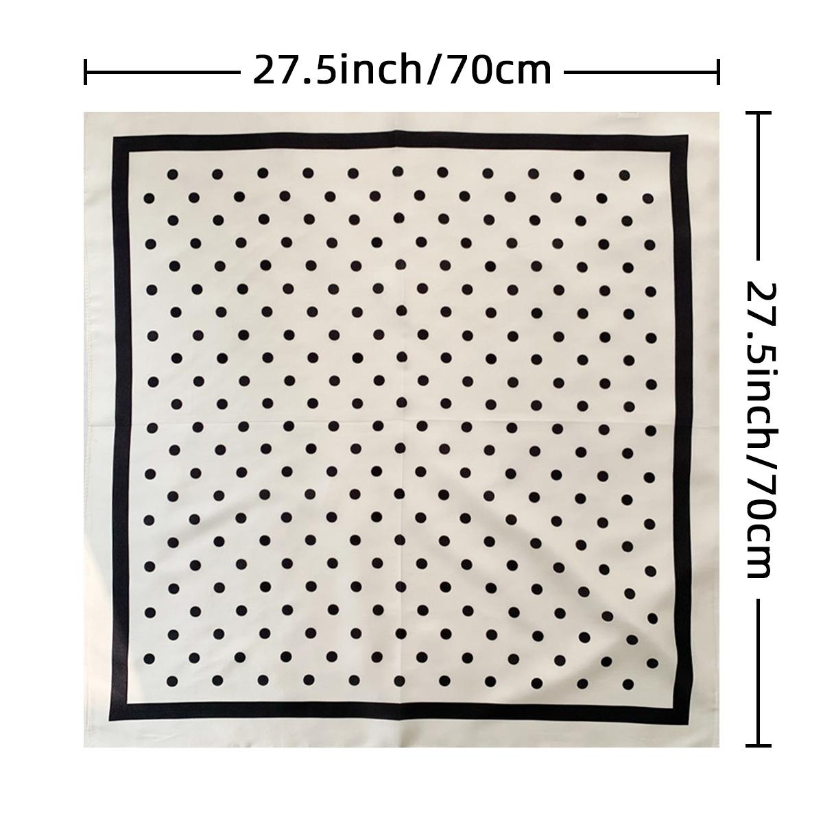 Dotted Square Scarf Satin Bandana Neckerchief Women Silk Head Wrap