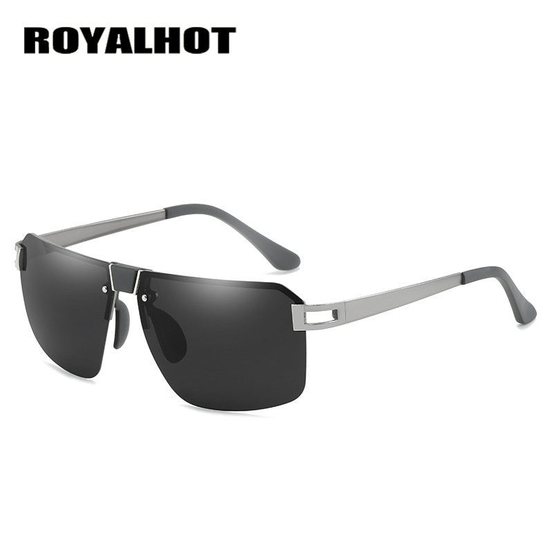 RoyalHot Frameless Alloy Polarized Sunglasses Driving Glasses