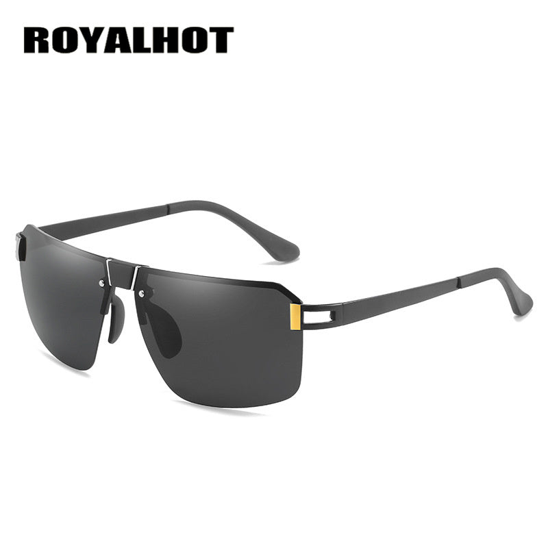 RoyalHot Frameless Alloy Polarized Sunglasses Driving Glasses