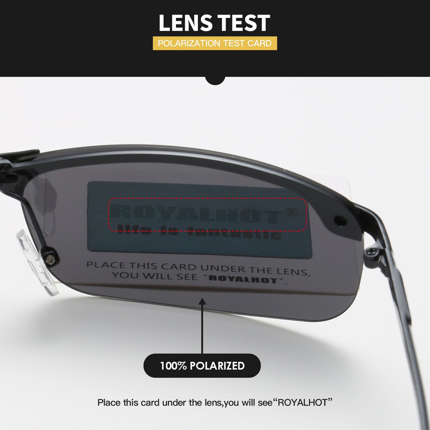 RoyalHot Frameless Alloy Polarized Sunglasses Driving Glasses