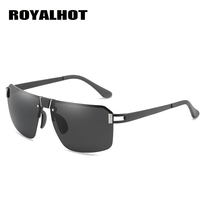RoyalHot Frameless Alloy Polarized Sunglasses Driving Glasses