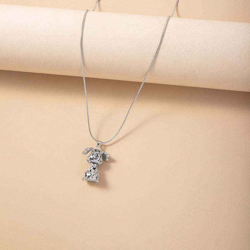 Sparkling Puppy Zircon Pendant Necklace for Girls