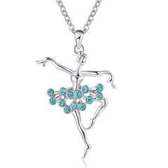 Colorful Ballet Dancing Pendant Necklace for Girls