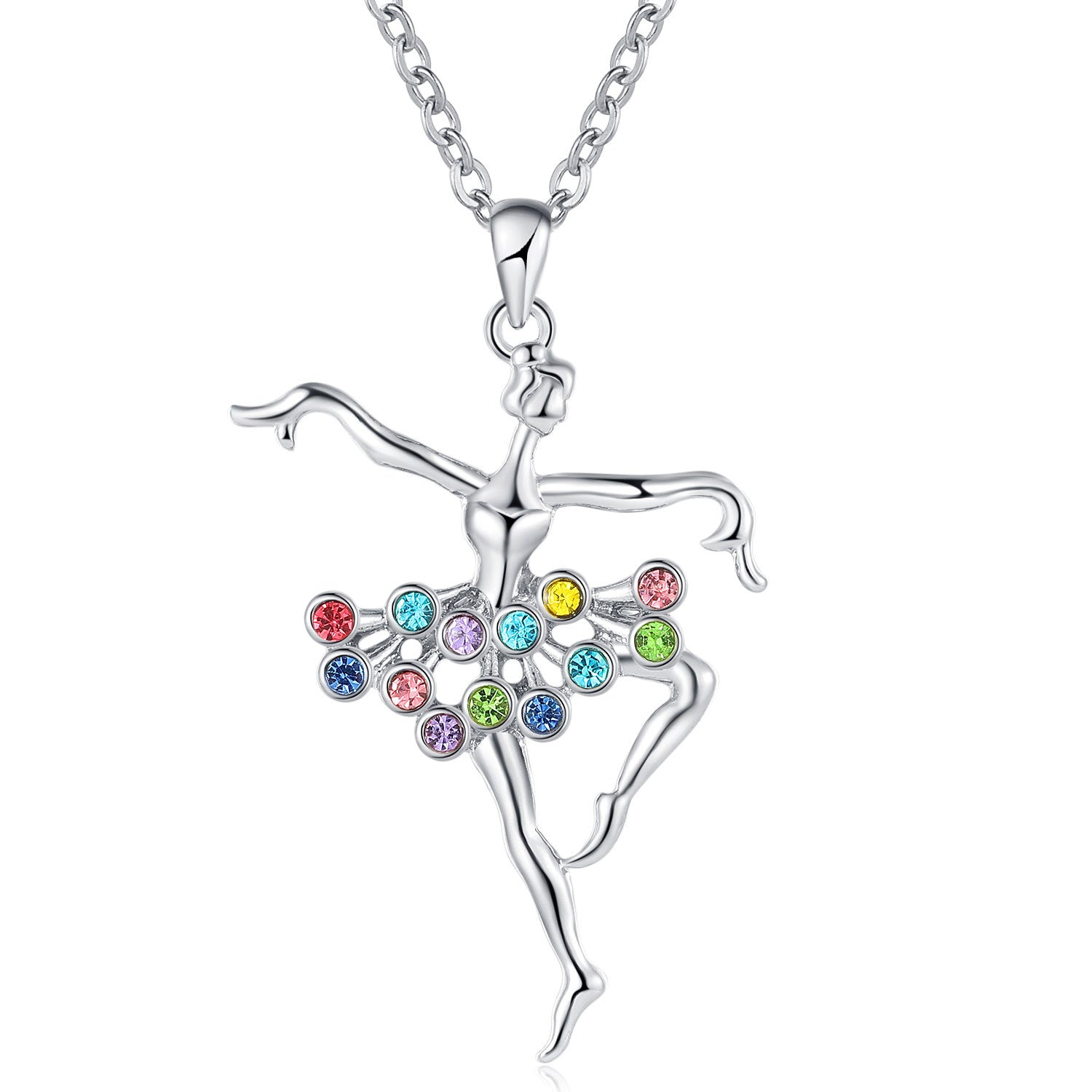 Colorful Ballet Dancing Pendant Necklace for Girls