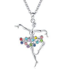 Colorful Ballet Dancing Pendant Necklace for Girls
