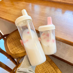 Large Portable Water Cup with Straw for Camping Kitchen Milk Tea Juice