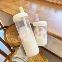 Large Portable Water Cup with Straw for Camping Kitchen Milk Tea Juice