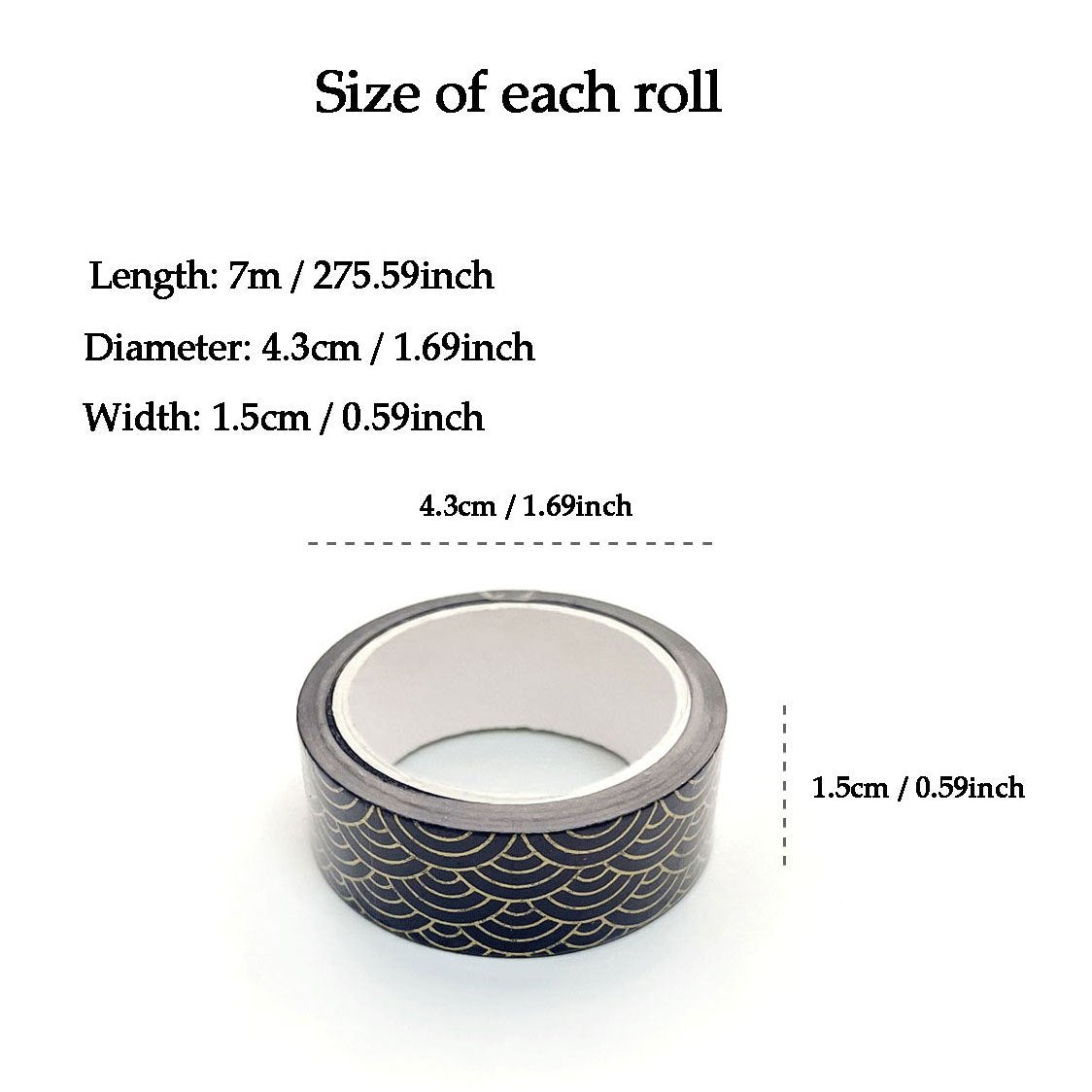 Bronzing Washi Tape 12 Styles Gift Pack